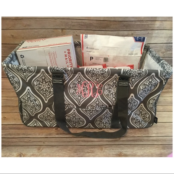 Large Utility Front Pocket Tote Bag Mail Gray - Picture 5 of 8